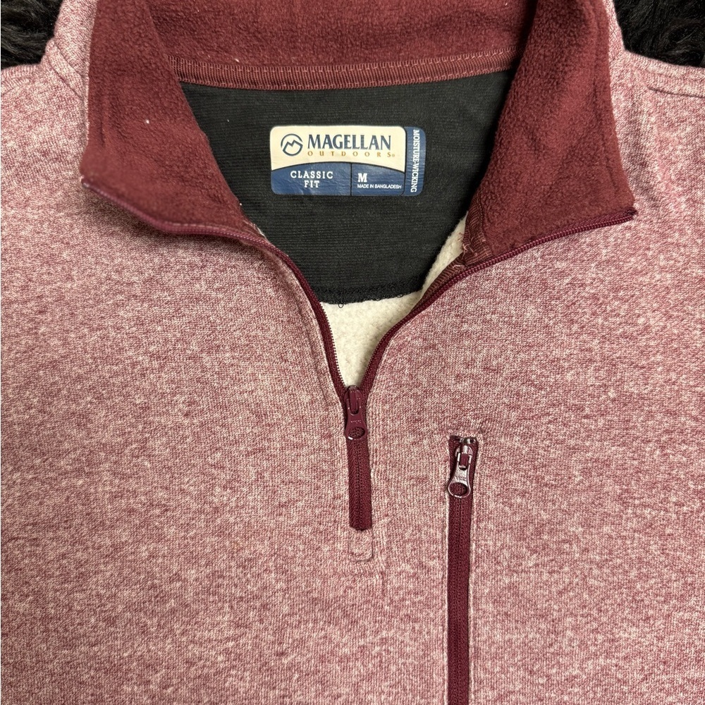 Magellan Outdoors Men's Maroon Zip-Up Sweater